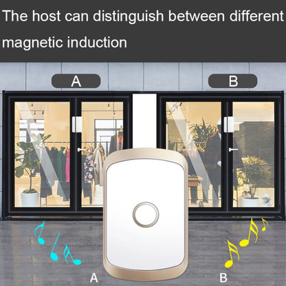 CACAZI M20 1 For 3 Split Type Door Opening Sensor Reminder Smart Wireless Doorbell Alarm, Style: EU Plug(Black) - Wireless Doorbell by CACAZI | Online Shopping South Africa | PMC Jewellery