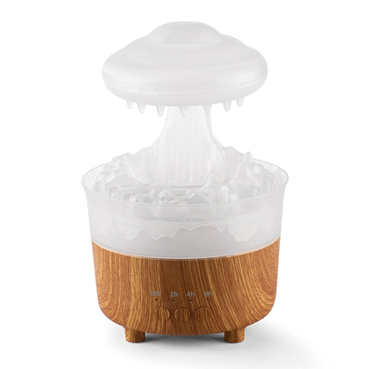 V50 Desktop Colorful Night Light Humidifier Wood Grain Water Drop Aroma Diffuser, Spec: EU Plug(White) - free shipping - PMC TechLife - Order now!