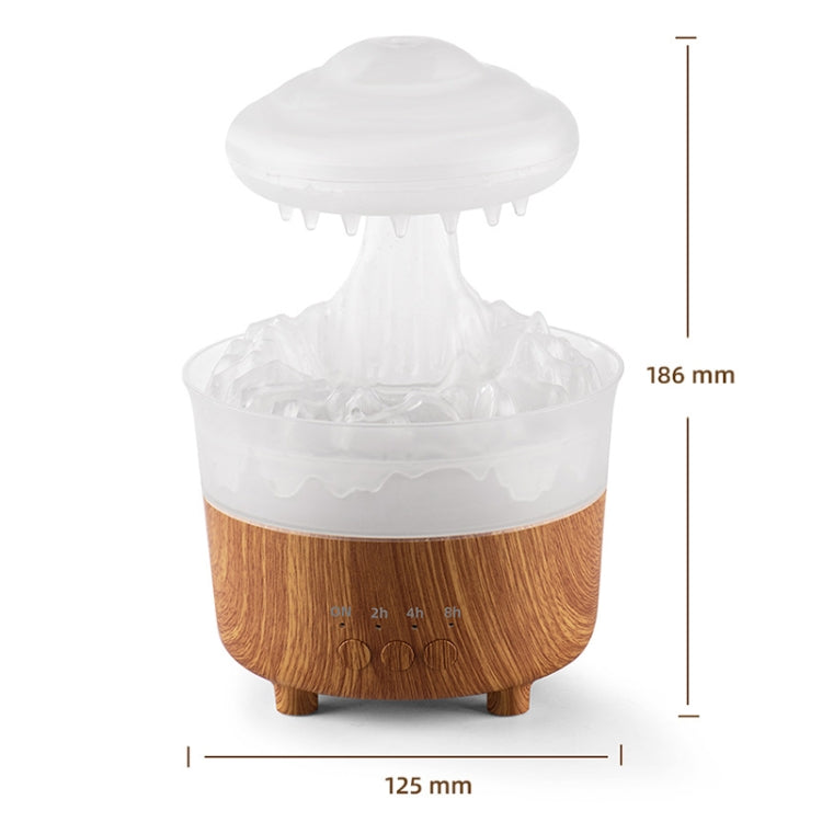 V50 Desktop Colorful Night Light Humidifier Wood Grain Water Drop Aroma Diffuser, Spec: EU Plug(White) - free shipping - PMC TechLife - Order now!