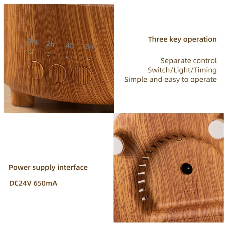 V50 Desktop Colorful Night Light Humidifier Wood Grain Water Drop Aroma Diffuser, Spec: AU Plug(White) - free shipping - PMC TechLife - Order now!