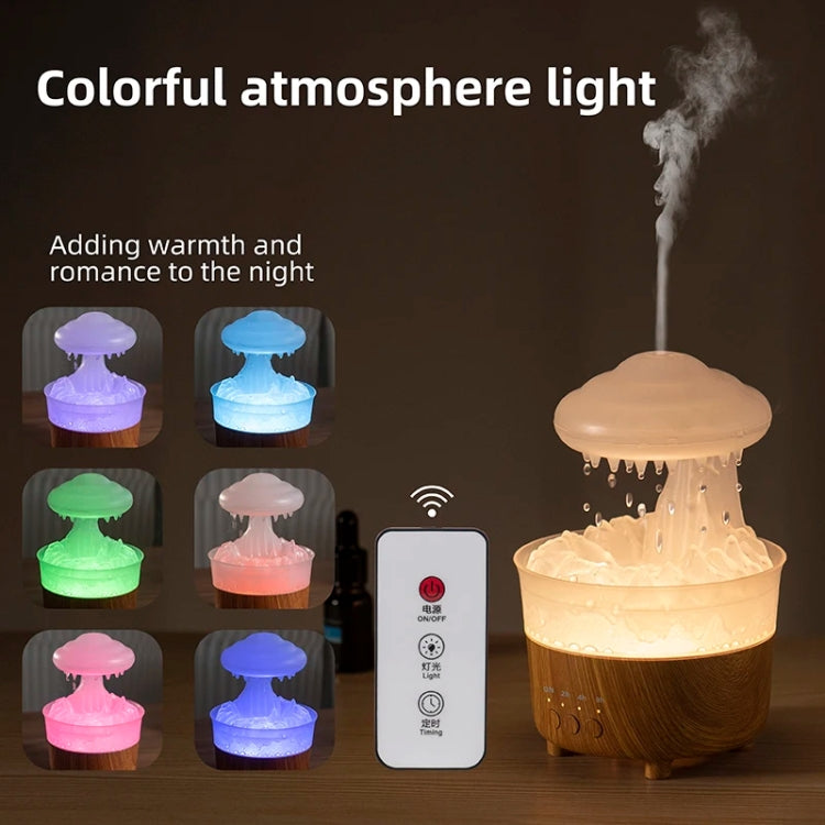V50 Desktop Colorful Night Light Humidifier Wood Grain Water Drop Aroma Diffuser, Spec: AU Plug(Green) - free shipping - PMC TechLife - Order now!