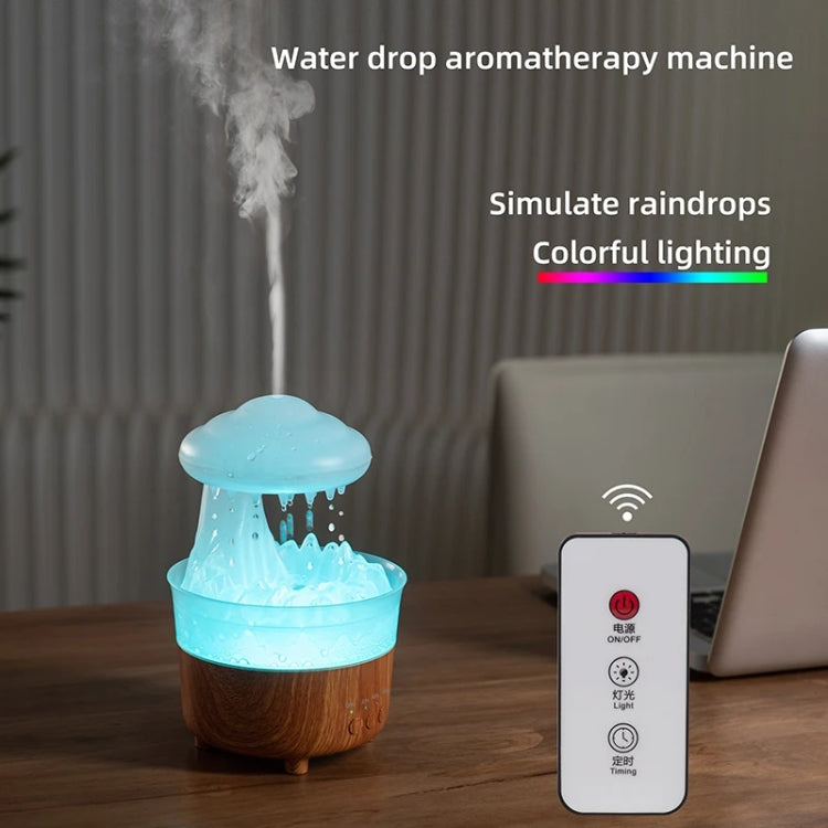 V50 Desktop Colorful Night Light Humidifier Wood Grain Water Drop Aroma Diffuser, Spec: EU Plug(Green) - free shipping - PMC TechLife - Order now!