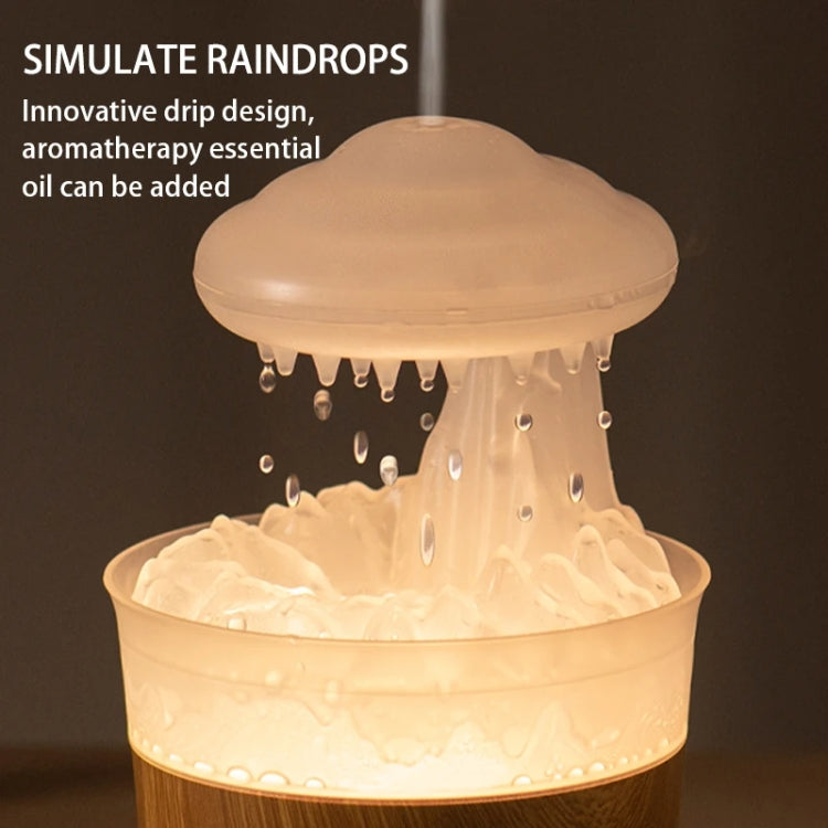 V50 Desktop Colorful Night Light Humidifier Wood Grain Water Drop Aroma Diffuser, Spec: US Plug(Green) - free shipping - PMC TechLife - Order now!