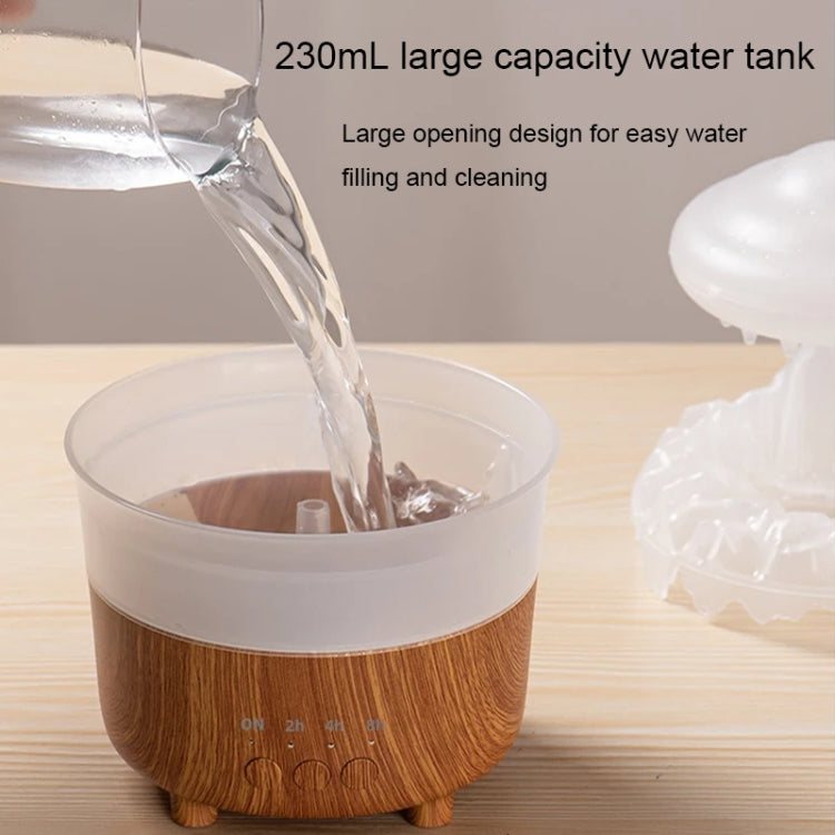 V50 Desktop Colorful Night Light Humidifier Wood Grain Water Drop Aroma Diffuser, Spec: UK Plug(White) - free shipping - PMC TechLife - Order now!