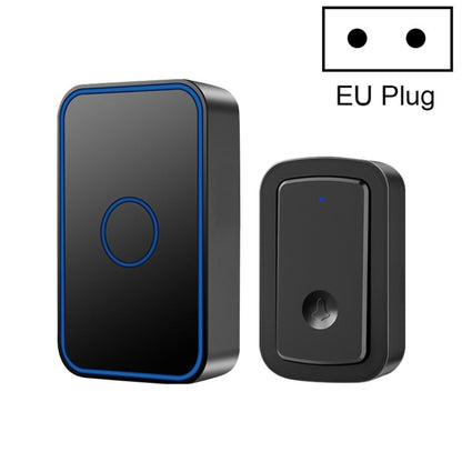 CACAZI A19 1 For 1 Wireless Music Doorbell without Battery, Plug:EU Plug(Black) - Wireless Doorbell by CACAZI | Online Shopping South Africa | PMC Jewellery