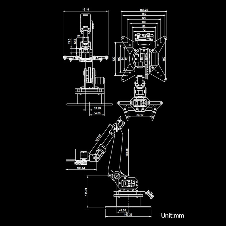 Waveshare High-Torque Serial Bus Servo, Desktop Robotic Arm Kit, Based On ESP32, 5-DOF, Plug:EU Plug - free shipping - PMC Jewellery - Order now!