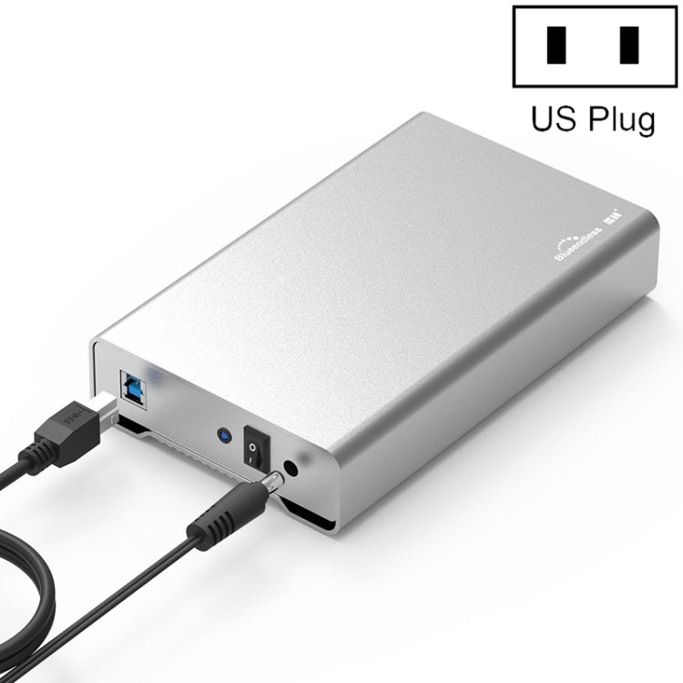 Blueendless U35Q 3.5 Inch Full Metal Mobile Hard Disk Box Type-C/Usb3.0 SATA Serial Desktop PC External Hard Disk Box US Plug (USB 3.0) - HDD Enclosure by Blueendless | Online Shopping South Africa | PMC Jewellery | Buy Now Pay Later Mobicred