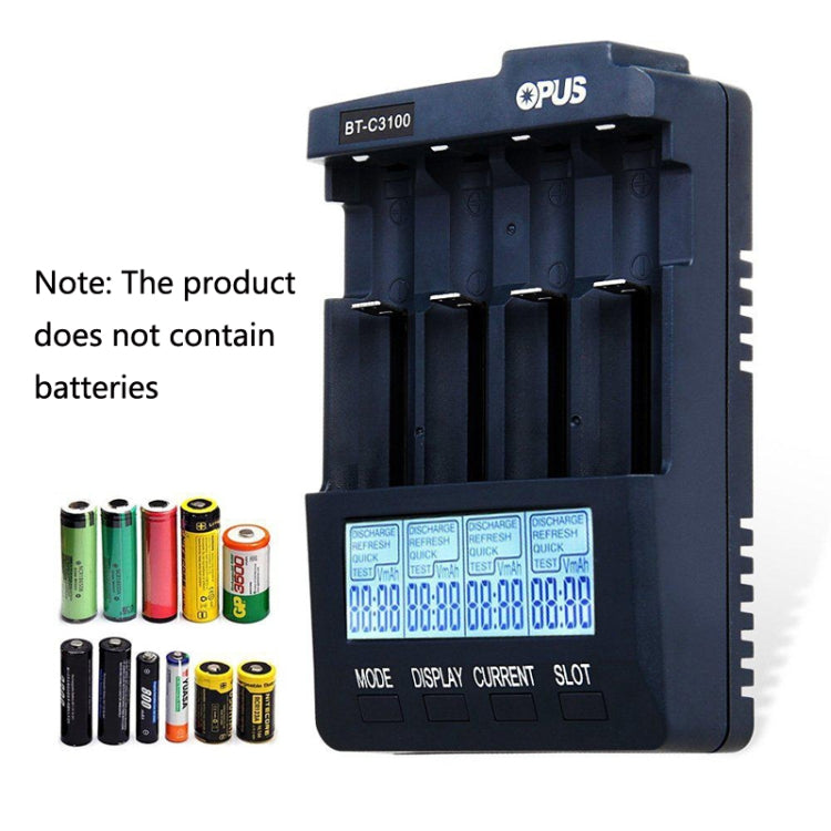 OPUS BT-C3100 Smart Smart Digital Intelligent 4-Slot Battery Charger(US Plug) - Charger & Converter by OPUS | Online Shopping South Africa | PMC Jewellery | Buy Now Pay Later Mobicred