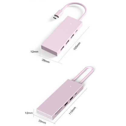 Blueendless 4K60Hz + Data Port Type-C Docking Station USB3.0 Splitter, Spec: 7-in-1 Card Reading Pink - USB HUB by Blueendless | Online Shopping South Africa | PMC Jewellery | Buy Now Pay Later Mobicred