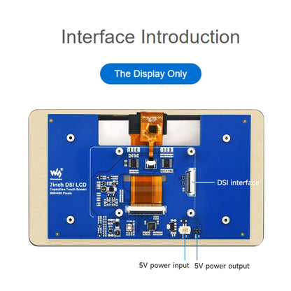 Waveshare 7 inch 800×480 IPS Capacitive Touch Display, DSI Interface, 5-Point Touch without Case - LCD & LED Display Module by Waveshare | Online Shopping South Africa | PMC Jewellery | Buy Now Pay Later Mobicred