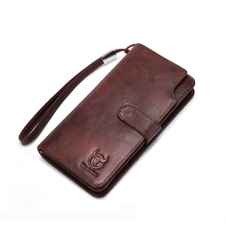 BULL CAPTAIN 028 Long Buckle Retro Cowhide Multi-Function Wallet (Coffee) - Wallets by BULL CAPTAIN | Online Shopping South Africa | PMC Jewellery | Buy Now Pay Later Mobicred