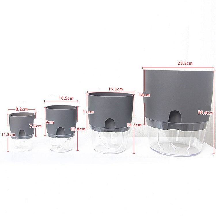 Transparent Plastic Double-Layer Water Storage Automatic Water-Absorbing Flowerpot, Size: A703 Caliber 8.2cm(White Transparent Basin) - Flower Pots & Planters by PMc TechLife | Online Shopping South Africa | PMc TechLife | Buy Now Pay Later Mobicred