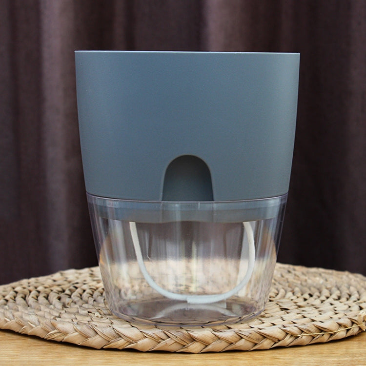 Transparent Plastic Double-Layer Water Storage Automatic Water-Absorbing Flowerpot, Size: A707 Caliber 15.3cm(Gray Transparent Basin) - Flower Pots & Planters by PMc TechLife | Online Shopping South Africa | PMc TechLife | Buy Now Pay Later Mobicred