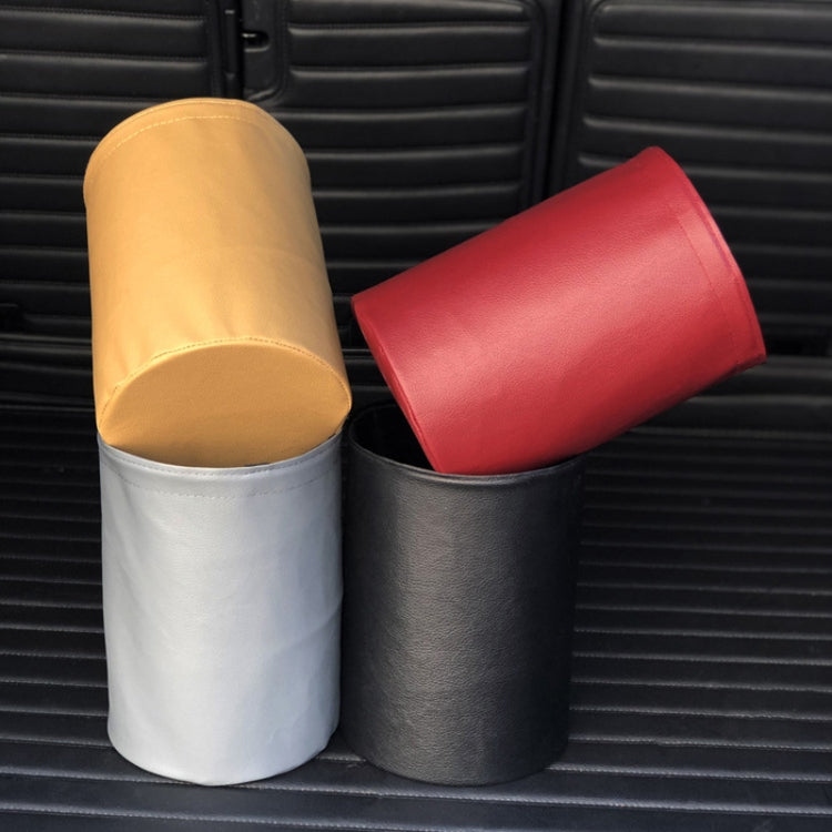 2 PCS Leather Foldable Car Trash Can Mini Chair Back Suspended Waterproof Trash Can(Gray) - Stowing Tidying by PMC TechLife | Online Shopping South Africa | PMC TechLife | Buy Now Pay Later Mobicred