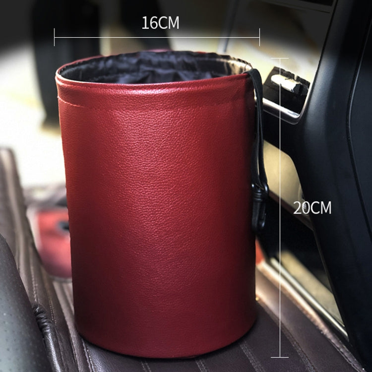 2 PCS Leather Foldable Car Trash Can Mini Chair Back Suspended Waterproof Trash Can(Gray) - Stowing Tidying by PMC TechLife | Online Shopping South Africa | PMC TechLife | Buy Now Pay Later Mobicred