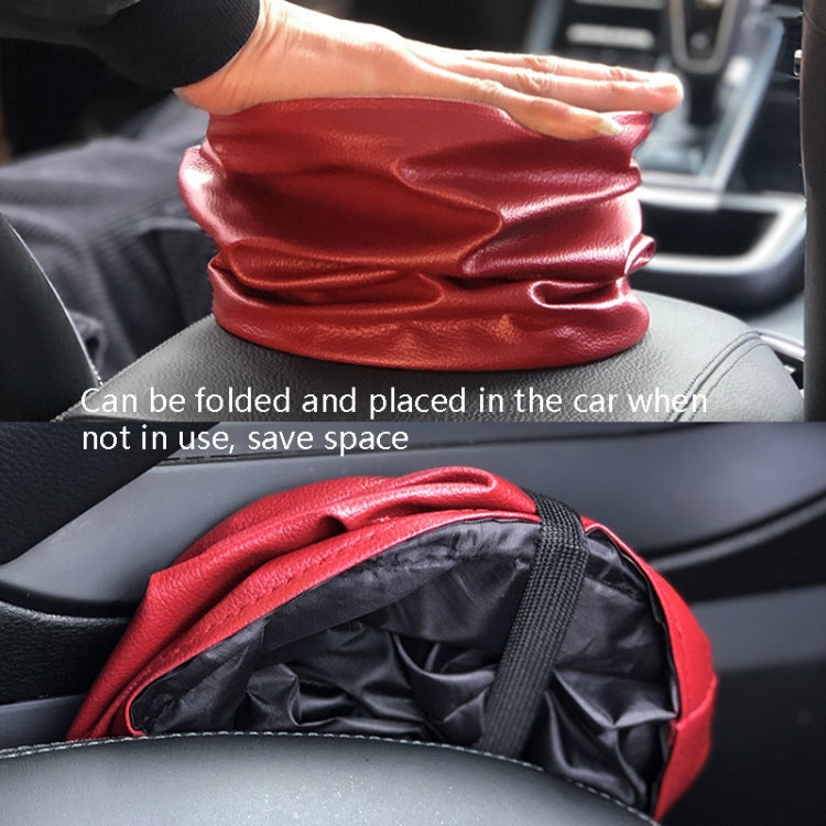 2 PCS Leather Foldable Car Trash Can Mini Chair Back Suspended Waterproof Trash Can(Gray) - Stowing Tidying by PMC TechLife | Online Shopping South Africa | PMC TechLife | Buy Now Pay Later Mobicred