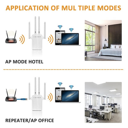 M-95B 300M Repeater WiFi Booster Wireless Signal Expansion Amplifier(Black - UK Plug) - Broadband Amplifiers by PMC Jewellery | Online Shopping South Africa | PMC Jewellery | Buy Now Pay Later Mobicred