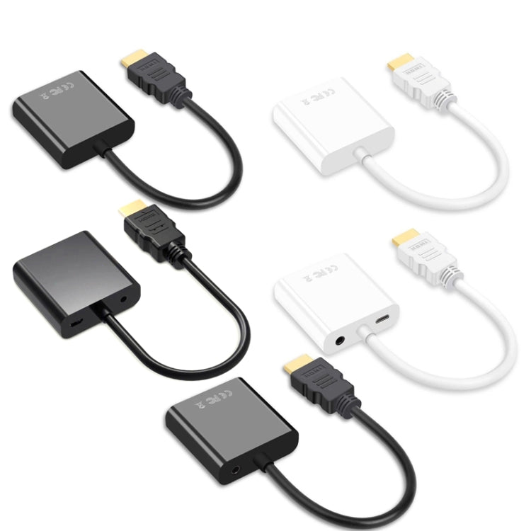 2 PCS Jasoz 1080P HDMI To VGA Converter Oxygen-Free Copper Core, Colour: White - Converter by Jasoz | Online Shopping South Africa | PMC TechLife | Buy Now Pay Later Mobicred