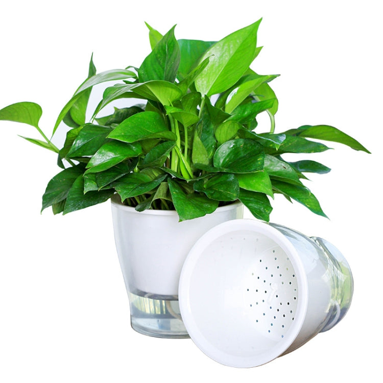 Fully Transparent Hydroponic Flower Pots Water Level Visible Non-Broken Glue Self-Absorbent Plastic Flower Pots, Size: W10 Caliber 17.5cm(Full Transparency) - Flower Pots & Planters by PMc TechLife | Online Shopping South Africa | PMc TechLife | Buy Now Pay Later Mobicred