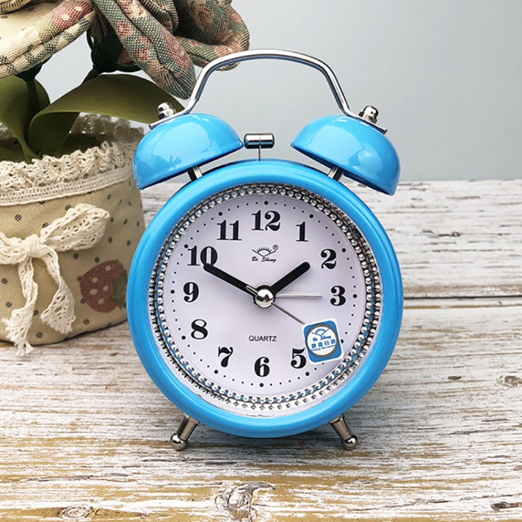 3 Inch Metal Bell Alarm Clock With Night Light Student Bedside Fashion Clock(Blue) - Alarm Clocks by PMc TechLife | Online Shopping South Africa | PMc TechLife | Buy Now Pay Later Mobicred