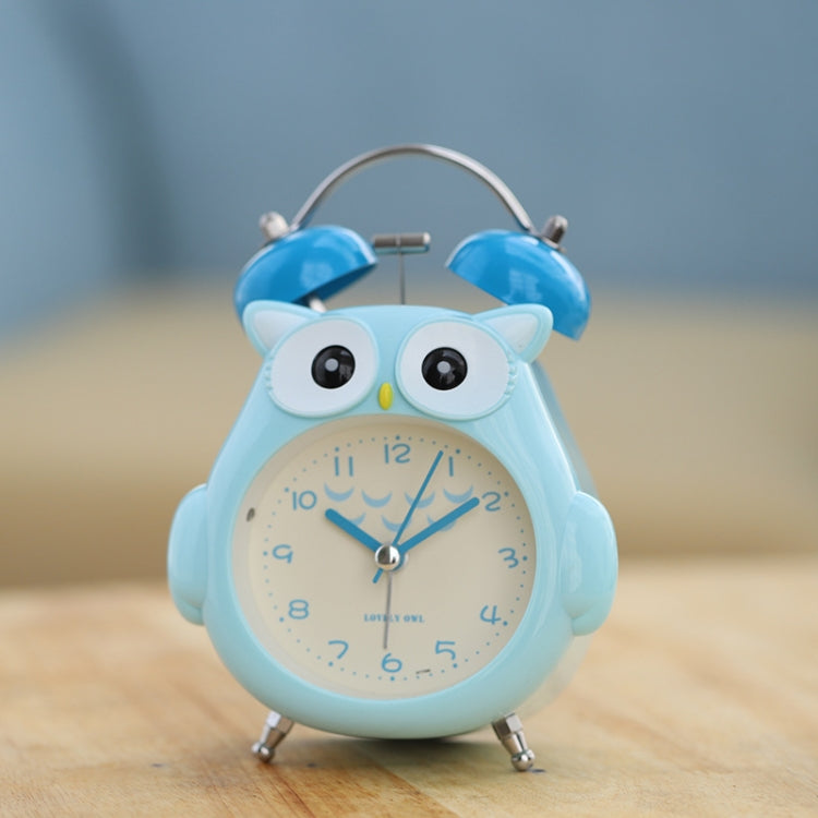 3 Inch Children Cartoon Owl Luminous Silent Bedside Snooze Small Alarm Clock(Light Blue) - free shipping - PMc TechLife - Order now!