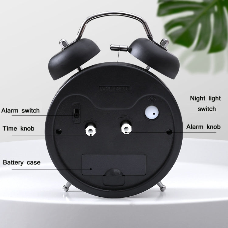 3304T Bedroom Bedside Multifunctional Bell Metal Alarm Clock With Night Light(Pink) - Alarm Clocks by PMc TechLife | Online Shopping South Africa | PMc TechLife | Buy Now Pay Later Mobicred