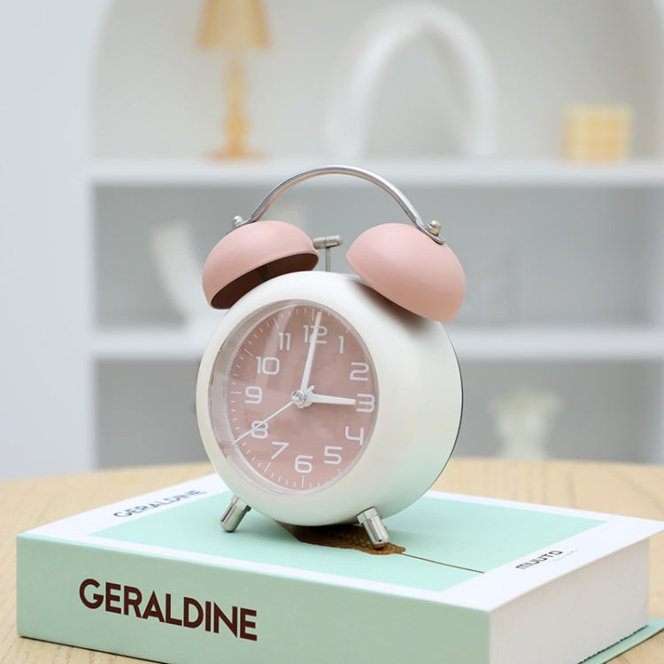 Bedroom Desktop Metal Digital Mechanical Alarm Clock Living Room Silent Clock With Night Light(Pink) - Alarm Clocks by PMc TechLife | Online Shopping South Africa | PMc TechLife | Buy Now Pay Later Mobicred