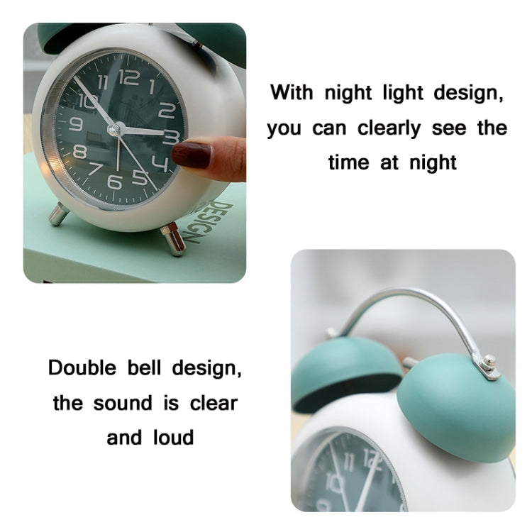 Bedroom Desktop Metal Digital Mechanical Alarm Clock Living Room Silent Clock With Night Light(Pink) - Alarm Clocks by PMc TechLife | Online Shopping South Africa | PMc TechLife | Buy Now Pay Later Mobicred