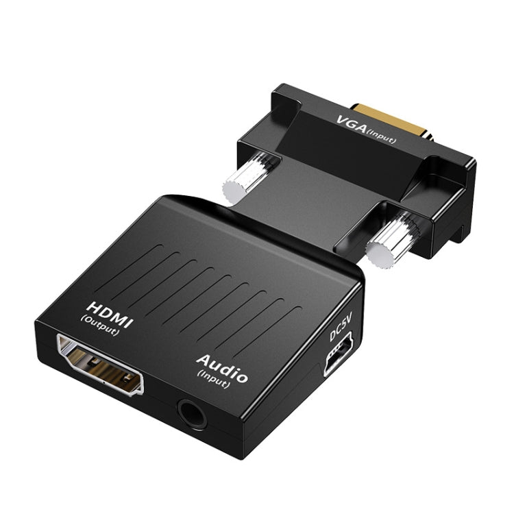 HW-2217 VGA to HDMI Converter With Audio Computer Host to HD Converter(Black) - free shipping - PMC TechLife - Order now!