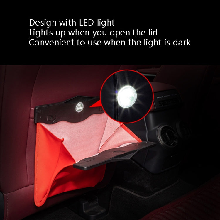 Car Trash Can Car Chair Back Hanging Storage Box Hidden Folding Storage Bag With LED Light(Mocha Brown) - Stowing Tidying by PMC TechLife | Online Shopping South Africa | PMC TechLife | Buy Now Pay Later Mobicred