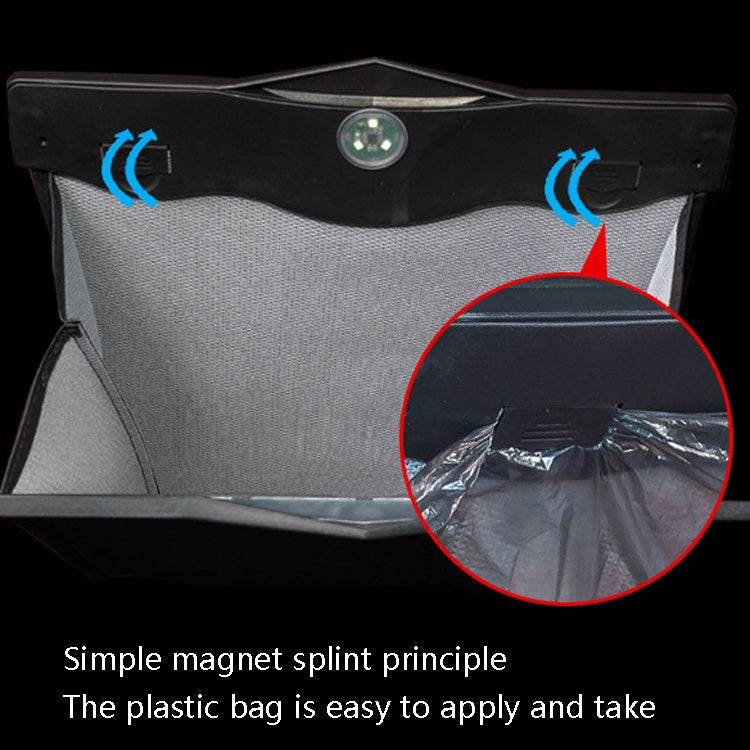 Car Trash Can Car Chair Back Hanging Storage Box Hidden Folding Storage Bag With LED Light(Mocha Brown) - Stowing Tidying by PMC TechLife | Online Shopping South Africa | PMC TechLife | Buy Now Pay Later Mobicred