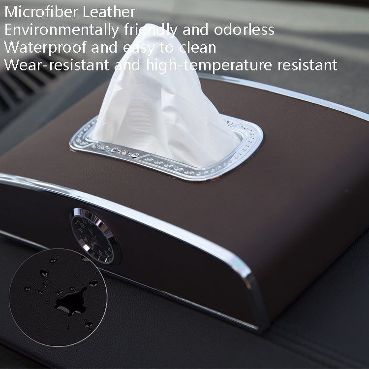 Car Clock Tissue Box Multi-Function Vehicle Instrument Table Paper Towel Box, Style: Clock+Parking Card (Gray) - Tissue Boxes by PMC TechLife | Online Shopping South Africa | PMC TechLife | Buy Now Pay Later Mobicred