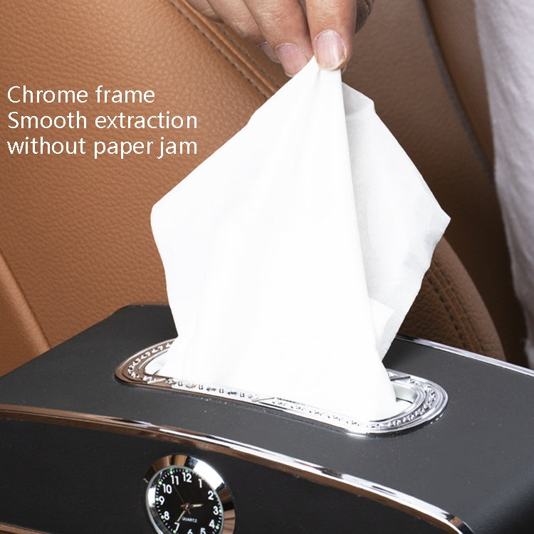Car Clock Tissue Box Multi-Function Vehicle Instrument Table Paper Towel Box, Style: With Clock (Green) - free shipping - PMC TechLife - Order now!