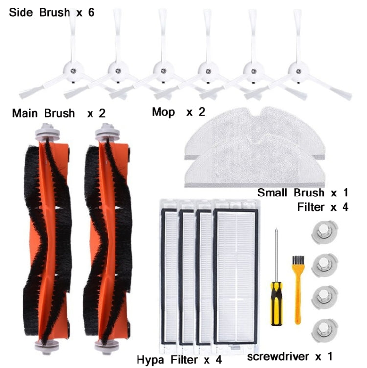 20 PCS/Set Hypa+Water Tank Filter+Side Brush+Main Brush+Mop+Small Brush For Mijia/Rock Sweeper - Other Accessories by PMC TechLife | Online Shopping South Africa | PMC TechLife | Buy Now Pay Later Mobicred