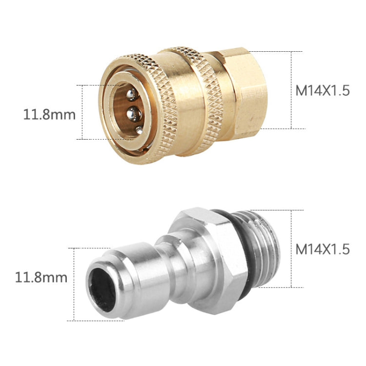 2 Sets High Pressure Spray Head Fast Insertion 1/4 Quick Pure Copper Joint(Internal M14 Female+Outer M14 Flat Femal) - Car Washer & Accessories by PMC TechLife | Online Shopping South Africa | PMC TechLife | Buy Now Pay Later Mobicred