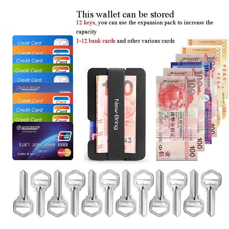 New-Bring Metal Card Holder Multifunctional  EDC Wallet Can Store Keys & U Disk(Black) - free shipping - PMC TechLife - Order now!