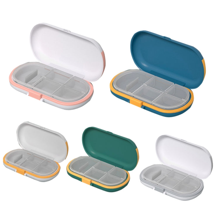 HW073 Portable Cut Medicine Large-capacity Pill Box Compartment Sealed Small Pill Box(White Yellow) - free shipping - PMC TechLife - Order now!