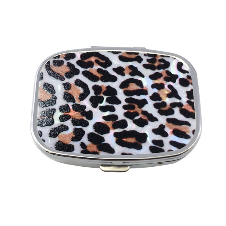 2 PCS Y10336 Two-Compartment Metal Portable Pill Box(White Leopard) - free shipping - PMC TechLife - Order now!