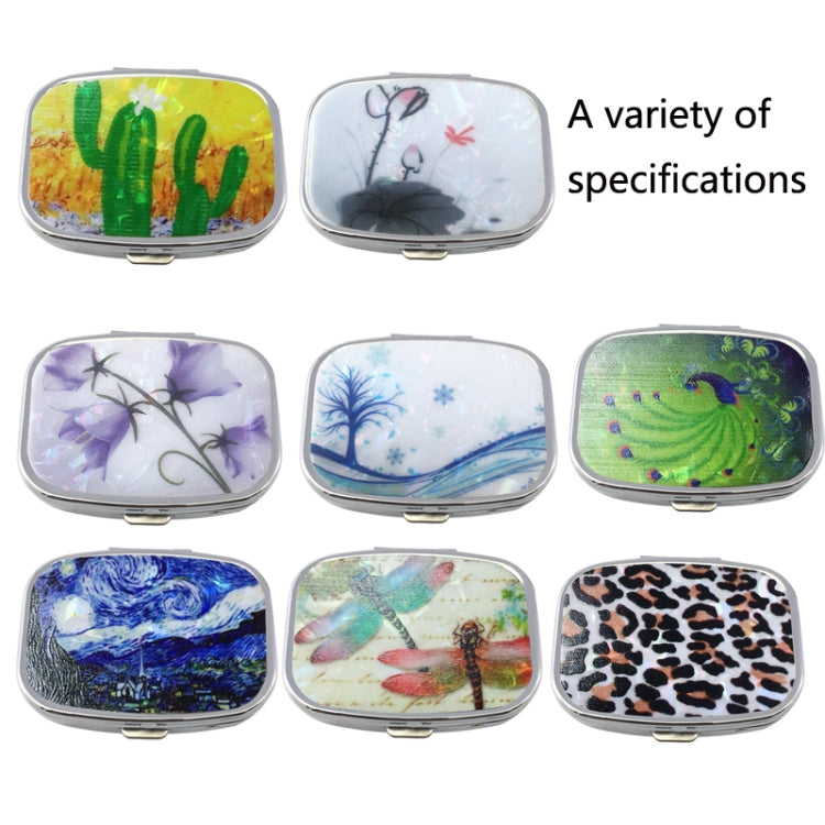 2 PCS Y10336 Two-Compartment Metal Portable Pill Box(Blue Tree) - free shipping - PMC TechLife - Order now!