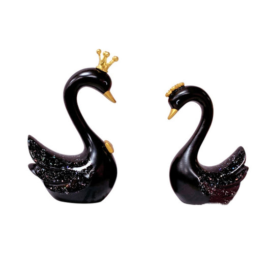 2pcs /Pair Swan Resin Car Decoration Birthday Cake Tanabata Valentine Day Decoration, Color Classification: Large Black Swan - Ornaments by PMC Jewellery | Online Shopping South Africa | PMC Jewellery | Buy Now Pay Later Mobicred