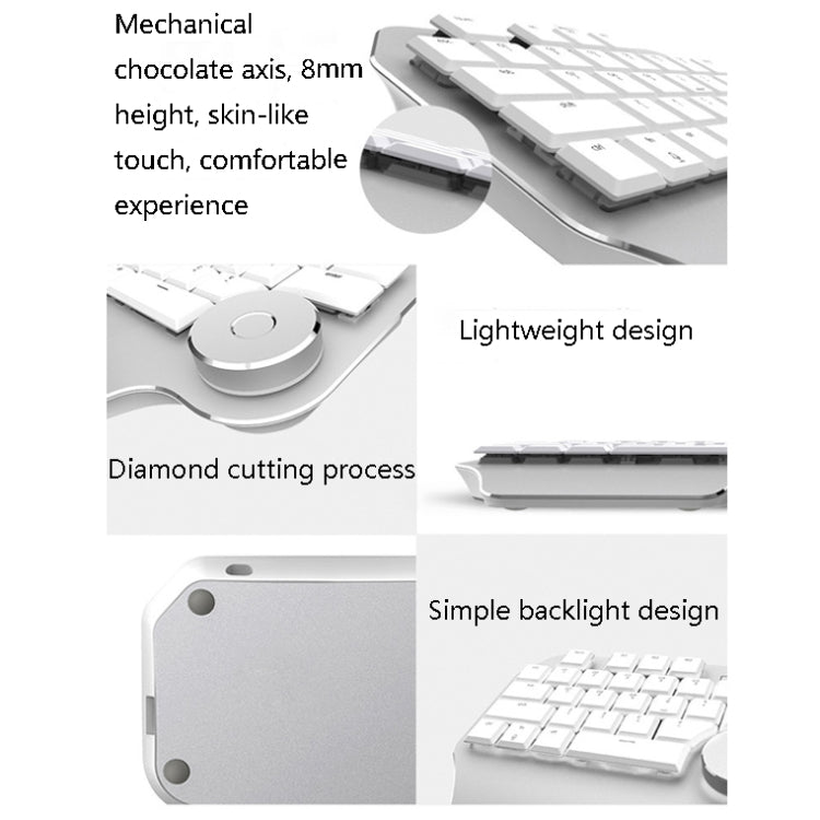 DELUX T11 29 Keys Single-Hand Keyboard Shortcut Key Speech Tool Flat Keyboard, Colour: Silver - free shipping - PMC Jewellery - Order now!