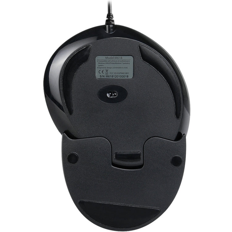 DELUX M618 6-Keys Vertical Handheld Mouse Ergonomic Wired Mouse, Cable Length: 1.5m(Black) - Wired Mice by DELUX | Online Shopping South Africa | PMC Jewellery | Buy Now Pay Later Mobicred