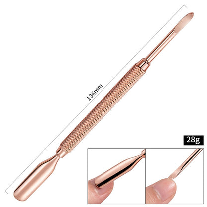 3 PCS Stainless Steel Rose Gold Double-Headed Steel Push Dead Skin Scissors Nail Set,Style: 03  Big Head - Nail Art Equipment by PMC Jewellery | Online Shopping South Africa | PMC Jewellery | Buy Now Pay Later Mobicred