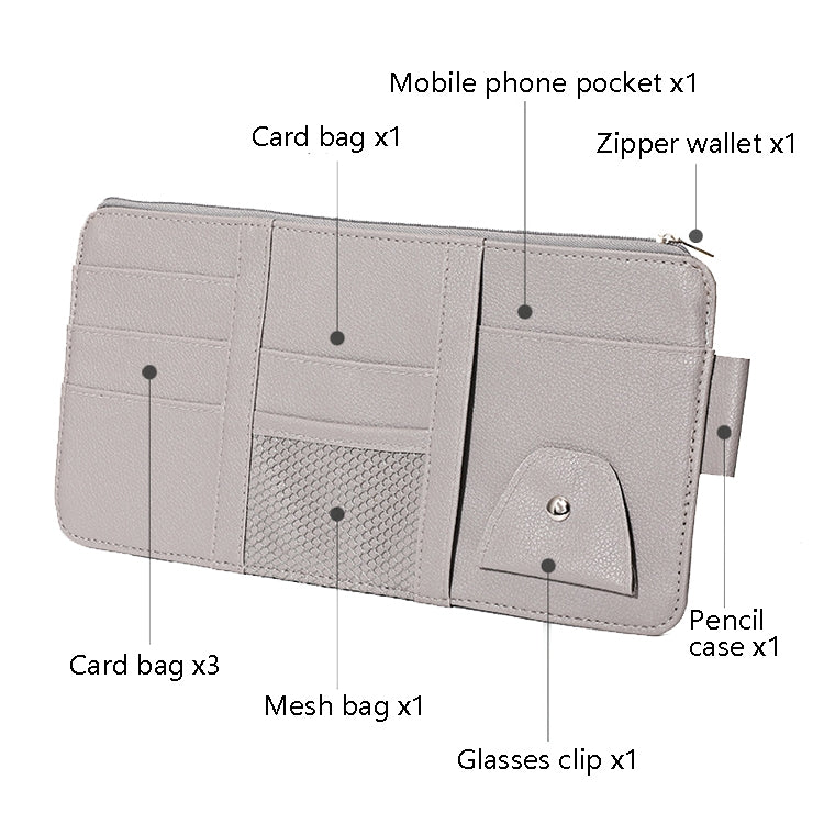 2 PCS Auto Sun Visor Card Clip Business Card Glasses Clip Zipper Car Mobile Phone Document Folder(Pink) - Stowing Tidying by PMC TechLife | Online Shopping South Africa | PMC TechLife | Buy Now Pay Later Mobicred