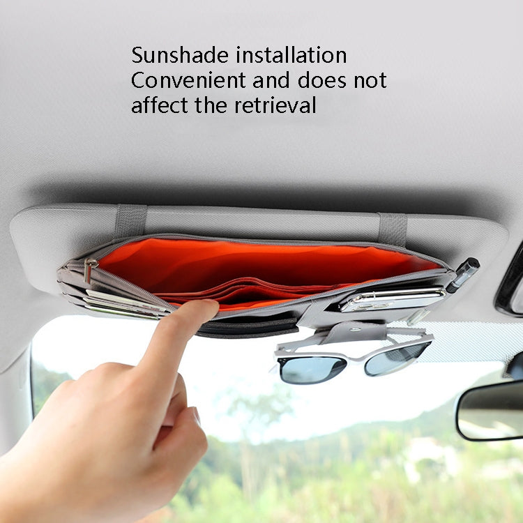 2 PCS Auto Sun Visor Card Clip Business Card Glasses Clip Zipper Car Mobile Phone Document Folder(Red) - Stowing Tidying by PMC TechLife | Online Shopping South Africa | PMC TechLife | Buy Now Pay Later Mobicred