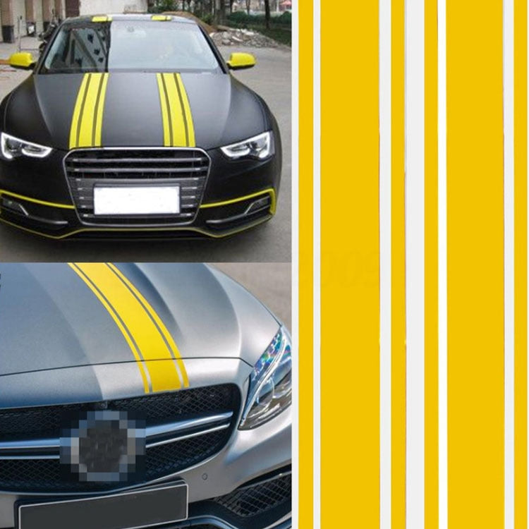 Car Hood Stickers Modified Racing Striped Ethylene Body Sticker(Yellow) - free shipping - PMC TechLife - Order now!