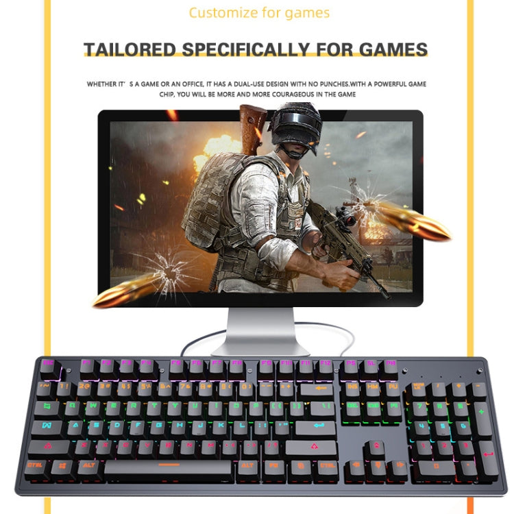 LEAVEN K880 104 Keys Gaming Green Axis Office Computer Wired Mechanical Keyboard, Cabel Length:1.6m(Black) - free shipping - PMC Jewellery - Order now!