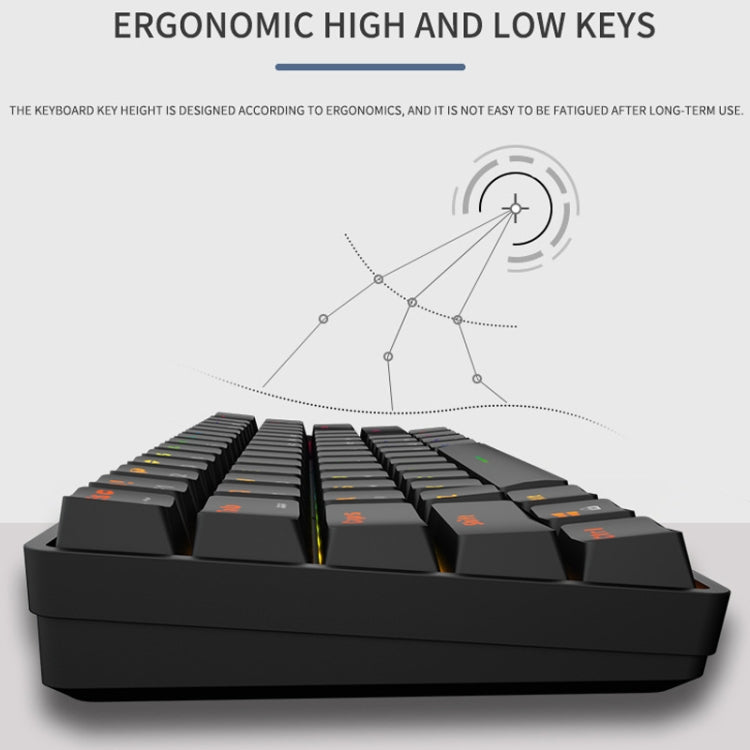 LEAVEN K28 61 Keys Gaming Office Computer RGB Wireless Bluetooth + Wired Dual Mode Mechanical Keyboard, Cabel Length:1.5m, Colour: Red Axis (Blue) - free shipping - PMC Jewellery - Order now!