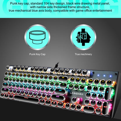 104 Keys Green Shaft RGB Luminous Keyboard Computer Game USB Wired Metal Mechanical Keyboard, Cabel Length:1.5m, Style: Double Imposition Version (Pink White) - Wired Keyboard by PMC Jewellery | Online Shopping South Africa | PMC Jewellery | Buy Now Pay Later Mobicred