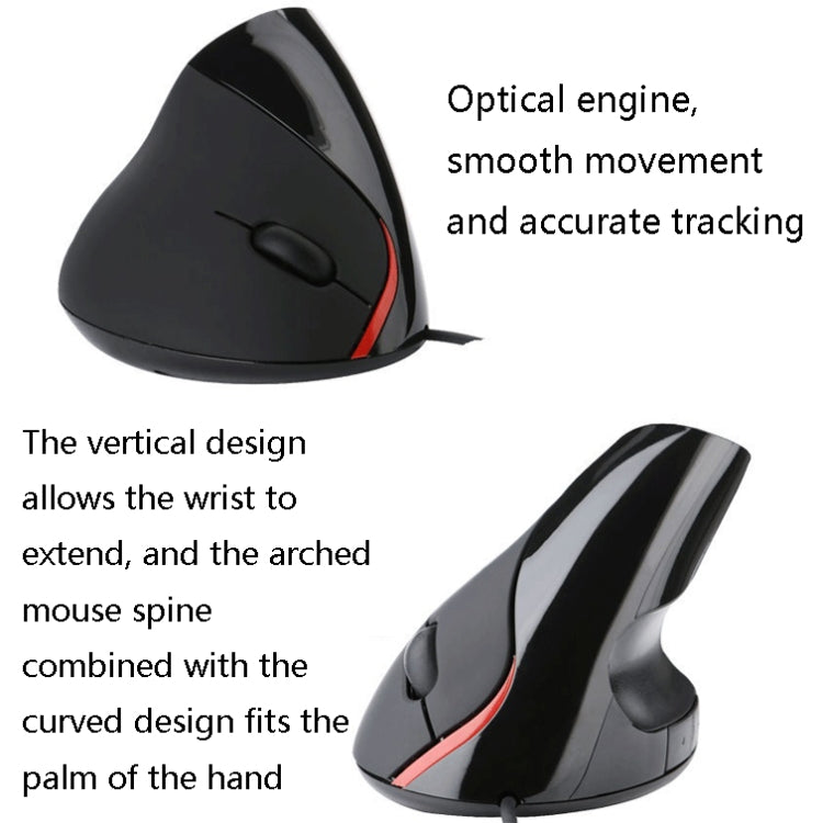 JSY-12 5 Keys USB Wired Vertical Mouse Ergonomic Wrist Brace Optical Mouse(Purple) - Wired Mice by PMC TechLife | Online Shopping South Africa | PMC TechLife | Buy Now Pay Later Mobicred